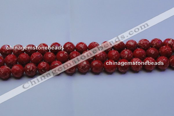 CDE2514 15.5 inches 14mm faceted round dyed sea sediment jasper beads