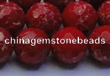 CDE2516 15.5 inches 18mm faceted round dyed sea sediment jasper beads