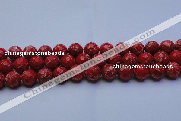 CDE2516 15.5 inches 18mm faceted round dyed sea sediment jasper beads