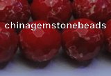 CDE2518 15.5 inches 22mm faceted round dyed sea sediment jasper beads