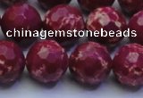 CDE2521 15.5 inches 14mm faceted round dyed sea sediment jasper beads