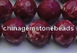 CDE2522 15.5 inches 16mm faceted round dyed sea sediment jasper beads