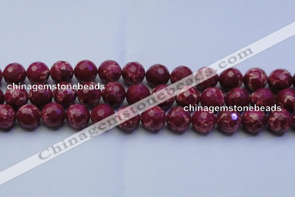 CDE2522 15.5 inches 16mm faceted round dyed sea sediment jasper beads