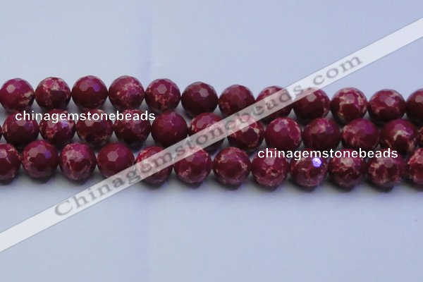 CDE2523 15.5 inches 18mm faceted round dyed sea sediment jasper beads