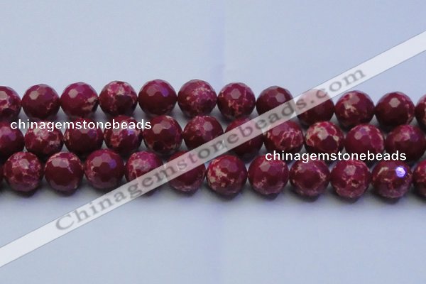 CDE2524 15.5 inches 20mm faceted round dyed sea sediment jasper beads