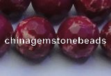 CDE2525 15.5 inches 22mm faceted round dyed sea sediment jasper beads