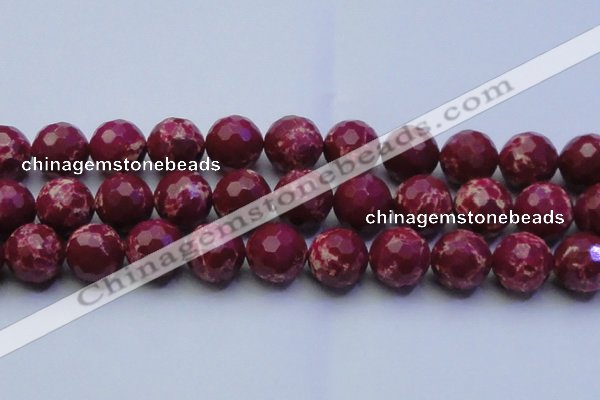 CDE2525 15.5 inches 22mm faceted round dyed sea sediment jasper beads