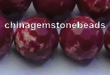 CDE2526 15.5 inches 24mm faceted round dyed sea sediment jasper beads