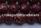 CDE2528 15.5 inches 14mm faceted round dyed sea sediment jasper beads