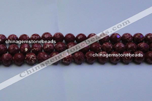 CDE2529 15.5 inches 16mm faceted round dyed sea sediment jasper beads