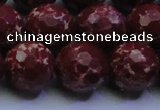 CDE2530 15.5 inches 18mm faceted round dyed sea sediment jasper beads