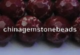 CDE2531 15.5 inches 20mm faceted round dyed sea sediment jasper beads