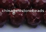 CDE2532 15.5 inches 22mm faceted round dyed sea sediment jasper beads