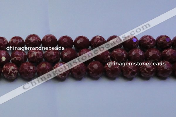 CDE2532 15.5 inches 22mm faceted round dyed sea sediment jasper beads