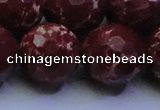 CDE2533 15.5 inches 24mm faceted round dyed sea sediment jasper beads