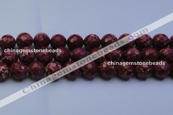 CDE2533 15.5 inches 24mm faceted round dyed sea sediment jasper beads