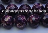 CDE2535 15.5 inches 14mm faceted round dyed sea sediment jasper beads