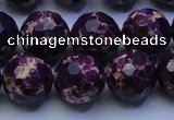 CDE2536 15.5 inches 16mm faceted round dyed sea sediment jasper beads