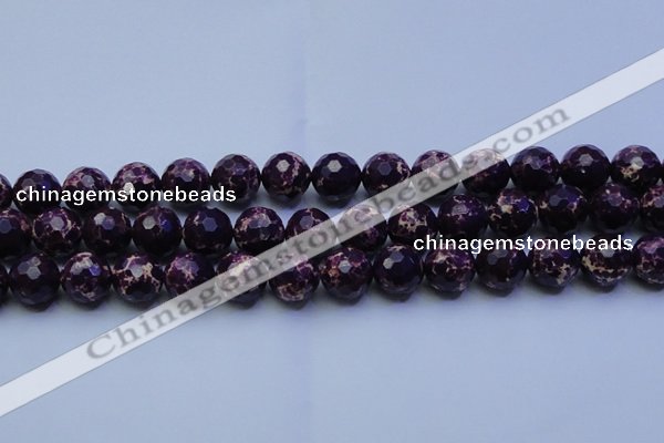 CDE2536 15.5 inches 16mm faceted round dyed sea sediment jasper beads