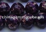 CDE2537 15.5 inches 18mm faceted round dyed sea sediment jasper beads