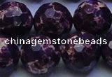 CDE2539 15.5 inches 22mm faceted round dyed sea sediment jasper beads