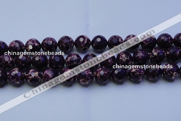 CDE2539 15.5 inches 22mm faceted round dyed sea sediment jasper beads