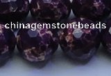 CDE2540 15.5 inches 24mm faceted round dyed sea sediment jasper beads