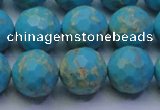 CDE2542 15.5 inches 14mm faceted round dyed sea sediment jasper beads