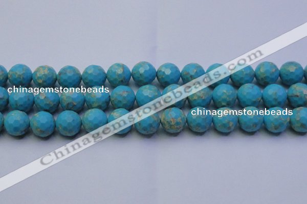 CDE2543 15.5 inches 16mm faceted round dyed sea sediment jasper beads