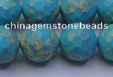 CDE2544 15.5 inches 18mm faceted round dyed sea sediment jasper beads