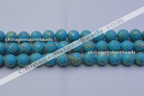 CDE2544 15.5 inches 18mm faceted round dyed sea sediment jasper beads