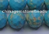 CDE2545 15.5 inches 20mm faceted round dyed sea sediment jasper beads