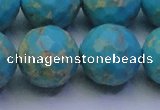 CDE2546 15.5 inches 22mm faceted round dyed sea sediment jasper beads