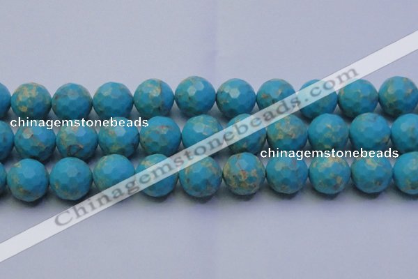 CDE2546 15.5 inches 22mm faceted round dyed sea sediment jasper beads