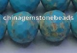 CDE2547 15.5 inches 24mm faceted round dyed sea sediment jasper beads