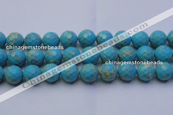 CDE2547 15.5 inches 24mm faceted round dyed sea sediment jasper beads