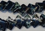 CDE255 15.5 inches 12*12mm diamond dyed sea sediment jasper beads