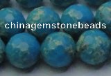 CDE2550 15.5 inches 16mm faceted round dyed sea sediment jasper beads