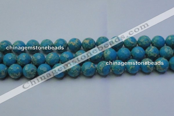 CDE2550 15.5 inches 16mm faceted round dyed sea sediment jasper beads