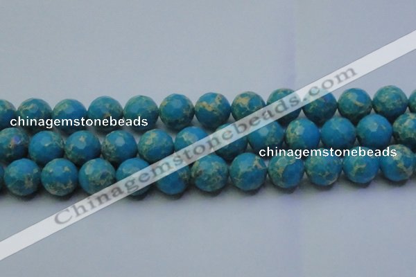 CDE2551 15.5 inches 18mm faceted round dyed sea sediment jasper beads