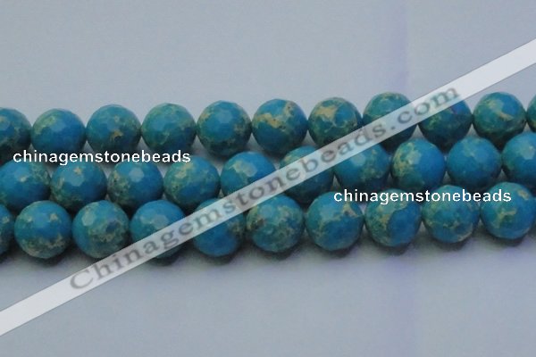 CDE2554 15.5 inches 24mm faceted round dyed sea sediment jasper beads