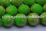 CDE2556 15.5 inches 14mm faceted round dyed sea sediment jasper beads