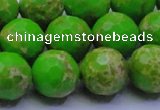 CDE2557 15.5 inches 16mm faceted round dyed sea sediment jasper beads