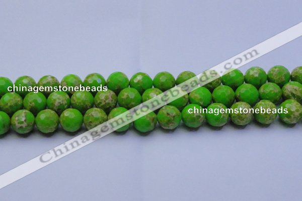 CDE2557 15.5 inches 16mm faceted round dyed sea sediment jasper beads