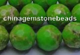 CDE2558 15.5 inches 18mm faceted round dyed sea sediment jasper beads