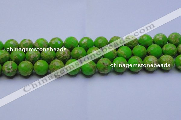 CDE2558 15.5 inches 18mm faceted round dyed sea sediment jasper beads