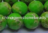 CDE2559 15.5 inches 20mm faceted round dyed sea sediment jasper beads