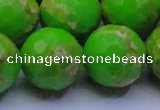 CDE2561 15.5 inches 24mm faceted round dyed sea sediment jasper beads