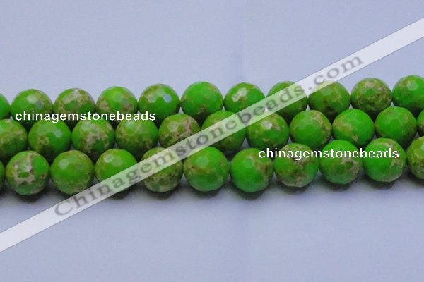 CDE2561 15.5 inches 24mm faceted round dyed sea sediment jasper beads