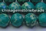 CDE2564 15.5 inches 14mm faceted round dyed sea sediment jasper beads